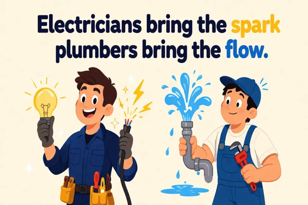 Electrician vs plumber jokes that feel competitive