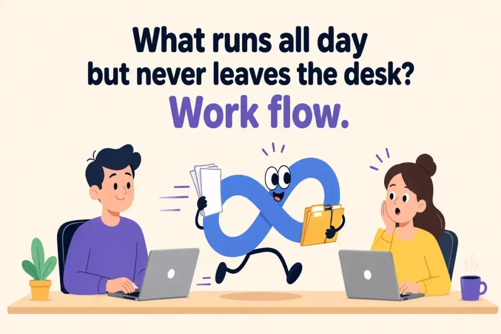 Work appropriate jokes and riddles that spark thinking